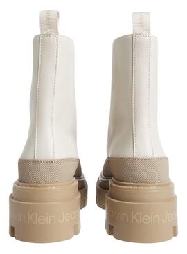 Botas Calvin Klein Jeans Flatform Lace Beige Mujer