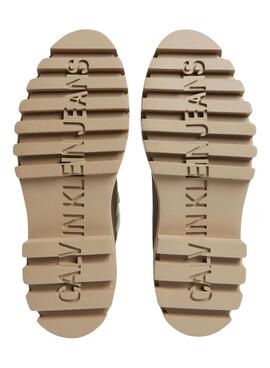 Botas Calvin Klein Jeans Flatform Lace Beige Mujer