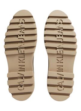 Botas Calvin Klein Chelsea Flatform Beige Mujer