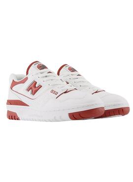 Zapatillas New Balance BB550 Blanco Rojo Mujer