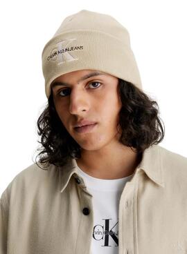 Gorro Calvin Klein Jeans De Punto Monologo Beige