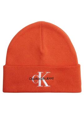 Gorro Calvin Klein Jeans Monologo Punto Naranja