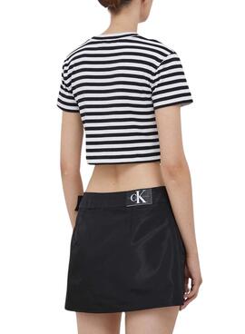 Camiseta Calvin Klein Jeans Striped Negro Mujer