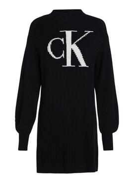 Vestido Calvin Klein Jeans Intarsia Negro Mujer