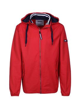 Chaqueta Tommy Jeans Essential Hooded Rojo Hombre