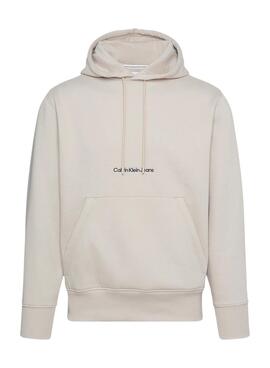 Sudadera Calvin Klein Institutional Hoodie Beige