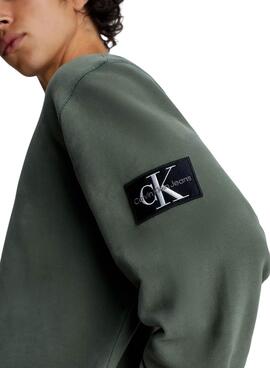 Sudadera Calvin Klein Jeans Badge Verde Hombre