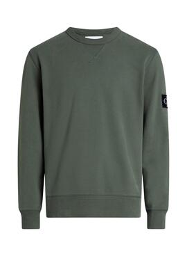 Sudadera Calvin Klein Jeans Badge Verde Hombre