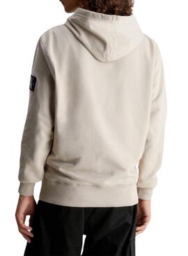 Sudadera Calvin Klein Jeans Badge Hoodie Beige