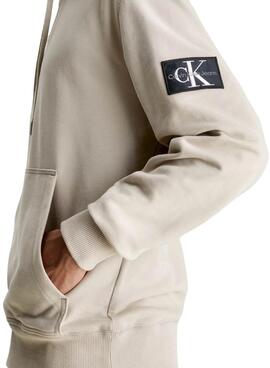 Sudadera Calvin Klein Jeans Badge Hoodie Beige