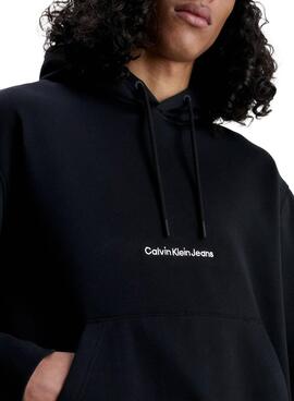 Sudadera Calvin Klein Institutional Hoodie Negro
