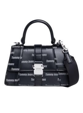 Bolso Tommy Jeans Iten Print Logos Negro Mujer