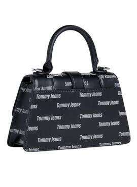 Bolso Tommy Jeans Iten Print Logos Negro Mujer