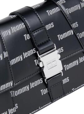 Bolso Tommy Jeans Iten Print Logos Negro Mujer