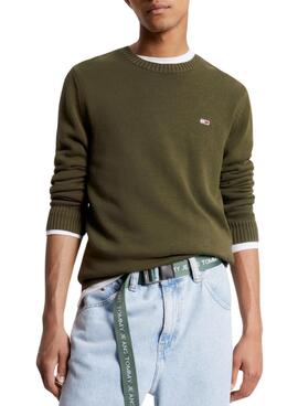 Jersey Tommy Jeans Essential Crew Verde Hombre