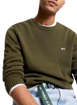 Jersey Tommy Jeans Essential Crew Verde Hombre