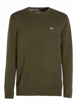 Jersey Tommy Jeans Essential Crew Verde Hombre
