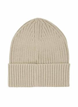 Gorro Tommy Jeans Flag Rib Beige 
