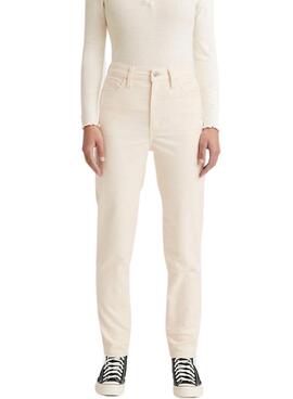 Pantalón Vaquero Levis High Waist Mom Beige Mujer