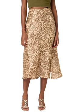 Falda Naf Naf Animal Print Beige Para Mujer