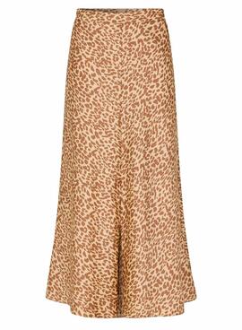 Falda Naf Naf Animal Print Beige Para Mujer