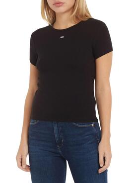 Camiseta Tommy Jeans Essential Negro para Mujer