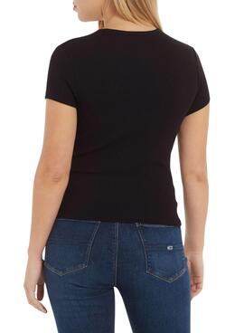 Camiseta Tommy Jeans Essential Negro para Mujer