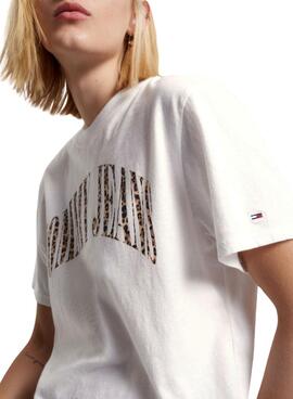 Camiseta Tommy Jeans Classic Leo Para Mujer Blanca