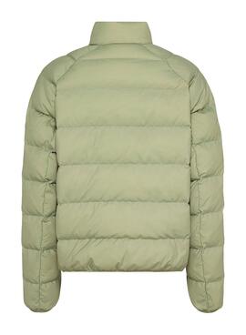 Cazadora Tommy Jeans Light Down Verde Para Mujer
