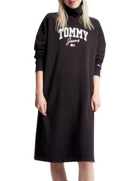 Vestido Tommy Jeans Varsity Cuello Perkins Negro