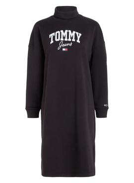 Vestido Tommy Jeans Varsity Cuello Perkins Negro