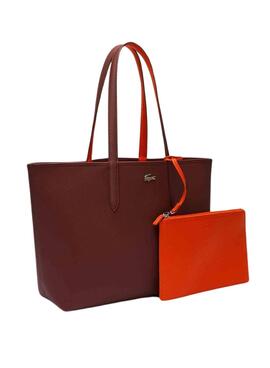 Bolso Lacoste Shopping Reversible Naranja Mujer