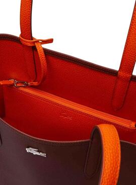 Bolso Lacoste Shopping Reversible Naranja Mujer