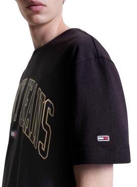 Camiseta Tommy Jeans Gold Arch Negro Para Hombre