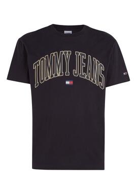 Camiseta Tommy Jeans Gold Arch Negro Para Hombre