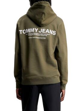 Sudadera Tommy Jeans Graphic Hoodie Verde Hombre