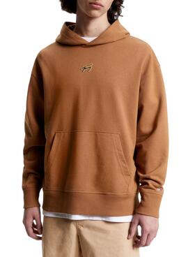 Sudadera Tommy Jeans Signature Camel Para Hombre