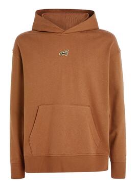 Sudadera Tommy Jeans Signature Camel Para Hombre