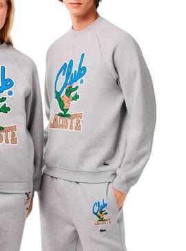 Sudadera Lacoste Club Gris Para Hombre Y Mujer