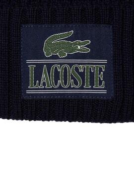 Gorro Lacoste Lana Con Parche Marino