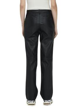 Pantalones Only Penna Idina Polipiel Negro Mujer