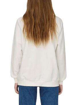 Sudadera Only Henna Face Blanca Para Mujer