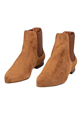 Botines Popa Angela Serraje Camel Para Mujer