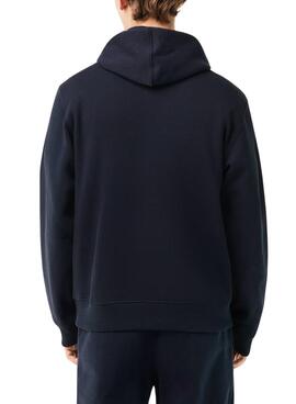 Sudadera Lacoste Cocodrilo XL Capucha Azul Hombre