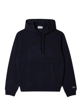 Sudadera Lacoste Cocodrilo XL Capucha Azul Hombre