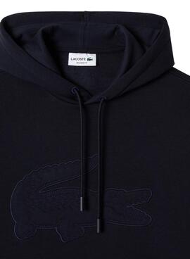 Sudadera Lacoste Cocodrilo XL Capucha Azul Hombre