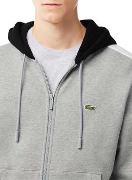 Sudadera Lacoste Jogger Color block Capucha Gris