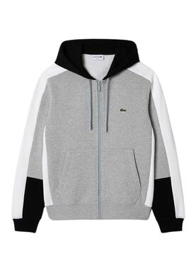 Sudadera Lacoste Jogger Color block Capucha Gris