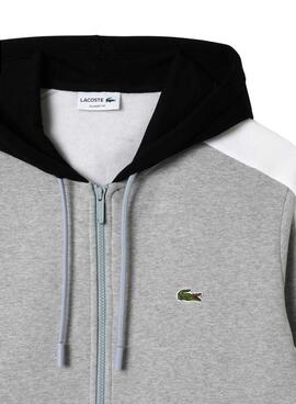 Sudadera Lacoste Jogger Color block Capucha Gris