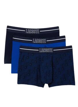 Pack 3 Calzoncillos Lacoste Boxer Azul Para Hombre